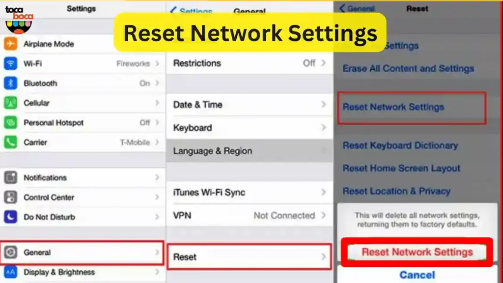 Solutions for Toca Boca Keeps Crashing on iOS and Android 2025 5 Reset Network Setting